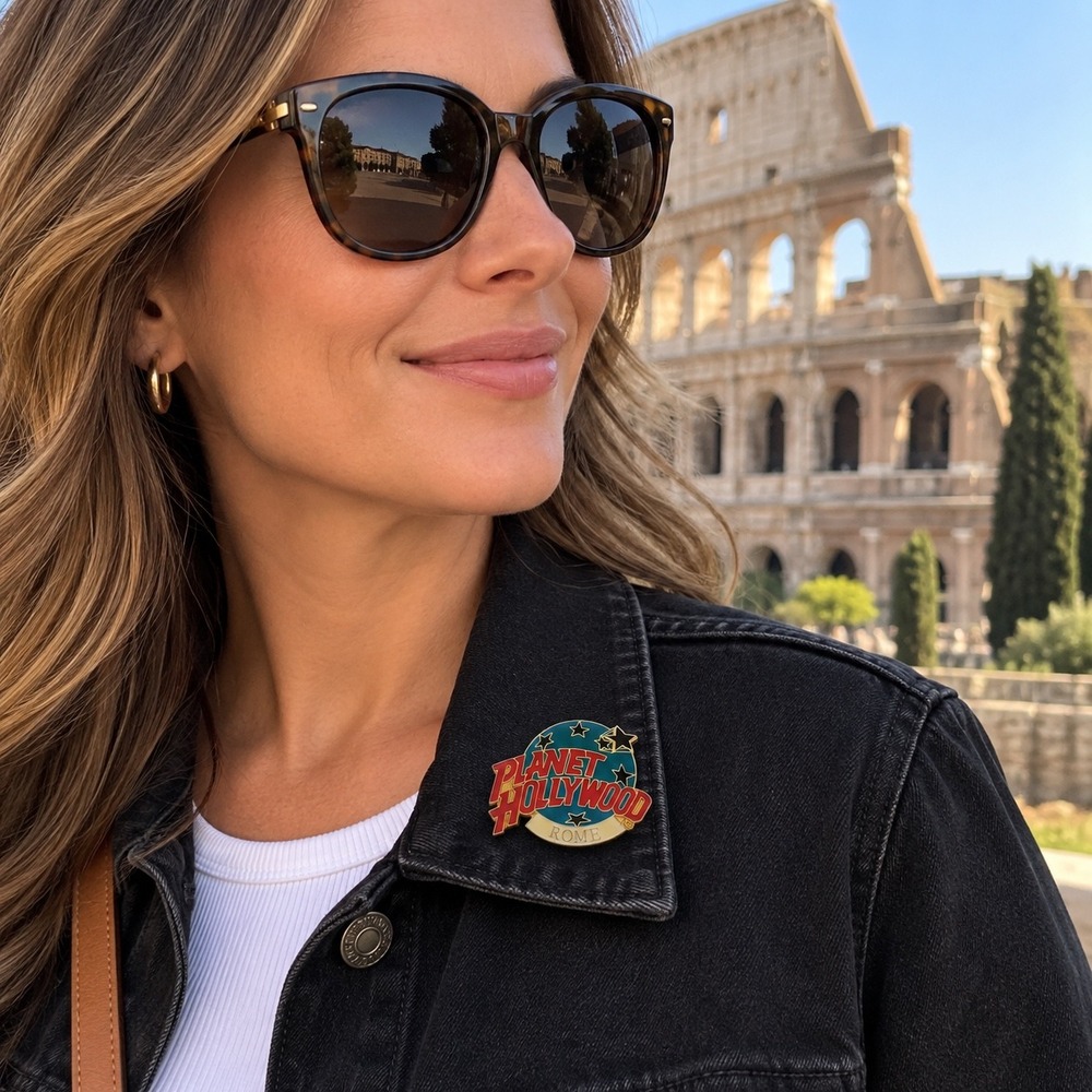 Planet Hollywood Pin Rome Red Logo Enamel Souvenir